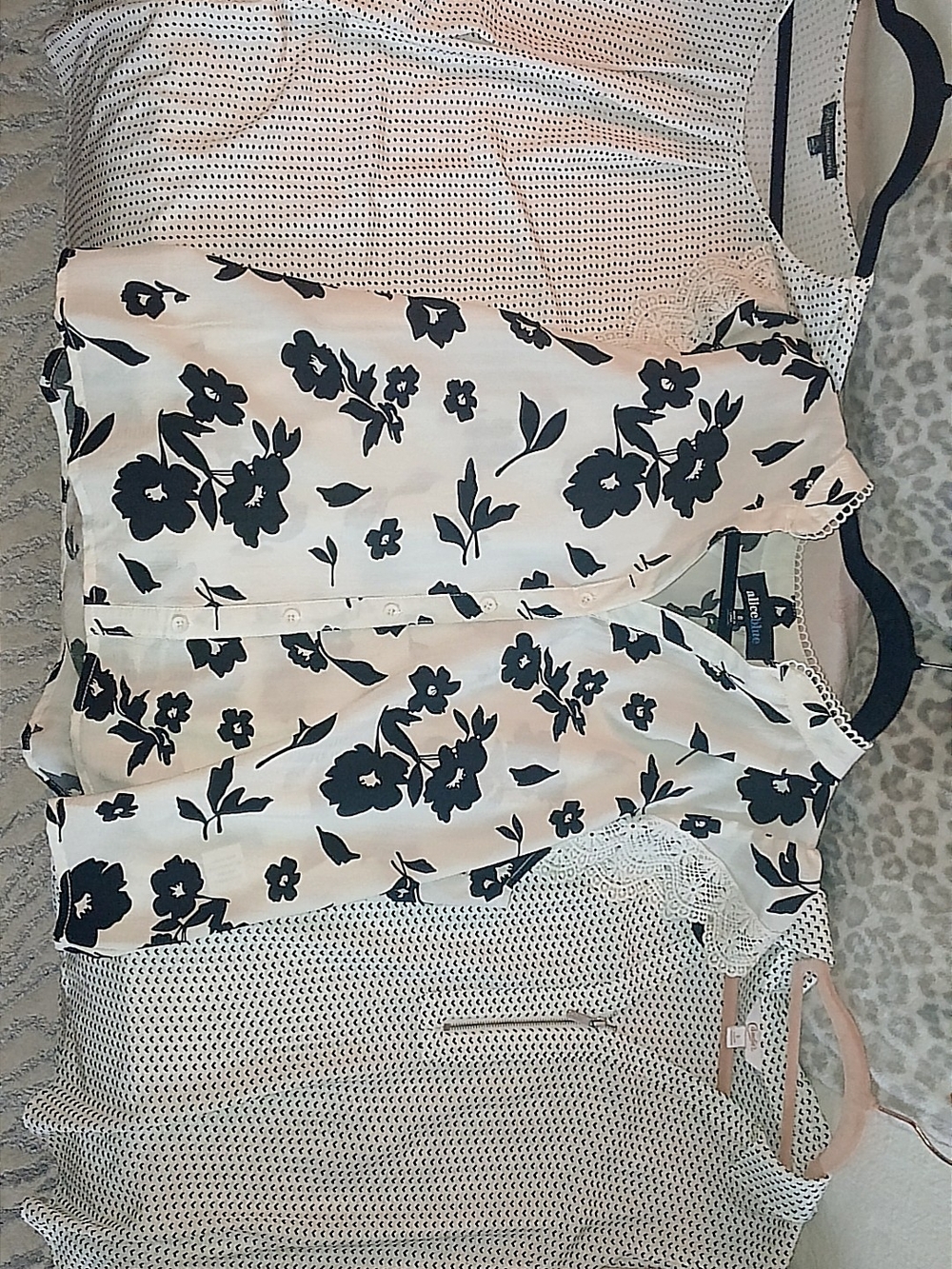 Three Beautiful  Black and White Print Dress Shirts